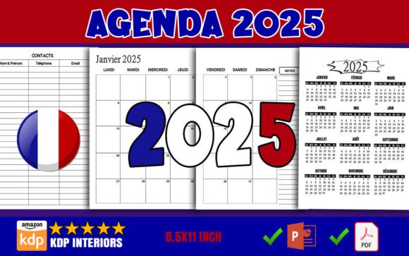 2025 Monthly Planner French Edition