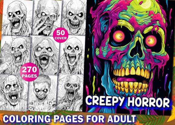 270 Creepy Horror Coloring Pages: A Unique and Engaging Resource for Artists and Enthusiasts