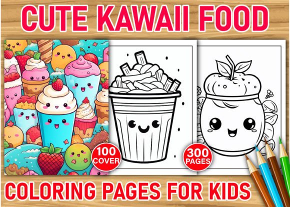 Discover the Whimsical World of 300 Kawaii Food Coloring Pages for Kids