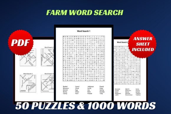 Down on the Farm Word Search Adventure: A Digital Delight for Adults
