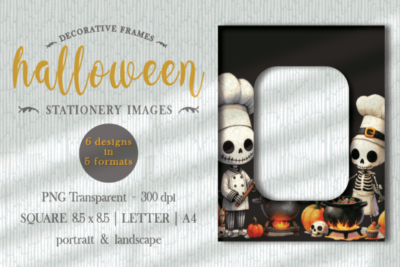 Halloween Frames PNG a Skeleton Cooking: A Creative Resource for Digital Designers