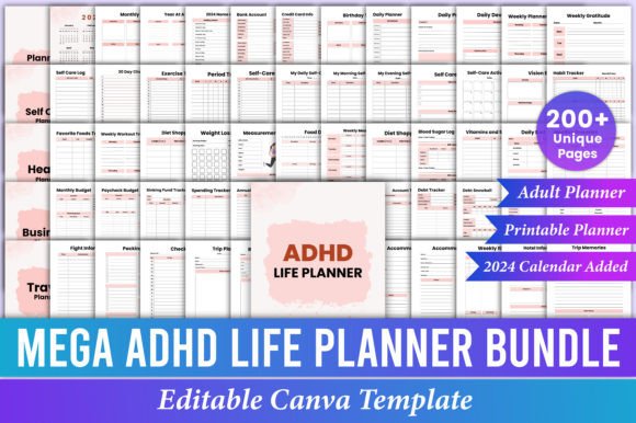 Mega ADHD Life Planner Bundle for Adult